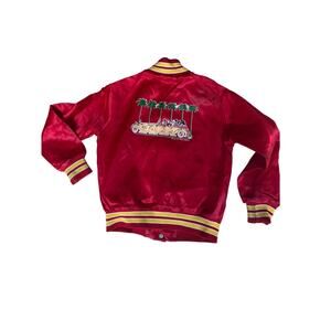 The Walt Disney Company Vintage 80s Kids Boy Satin Bomber Jacket Red Size 6/7
